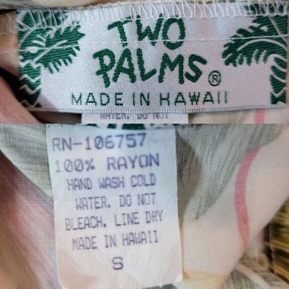 Vintage Two Palms Hi-low Blouson Tank Midi Dress S Yellow Pink Tropical Floral - Picture 3 of 11